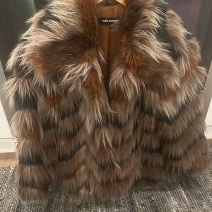 ABS Allen Schwartz Multicolor Faux Fur Teddy Jacket